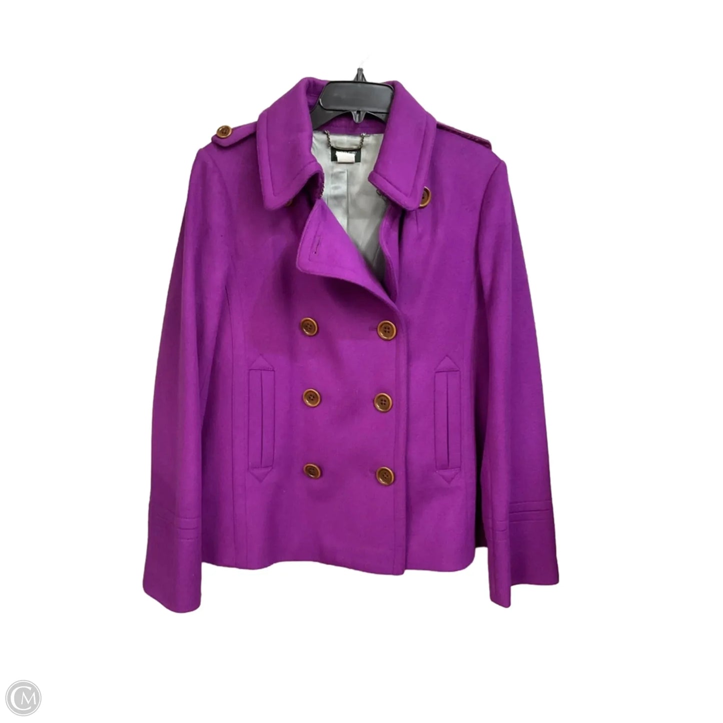 Coat Wool By J. Crew In Purple, Size: Xl