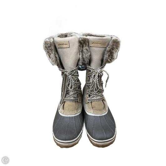 Boots Snow By Eddie Bauer In Brown & Tan, Size: 10