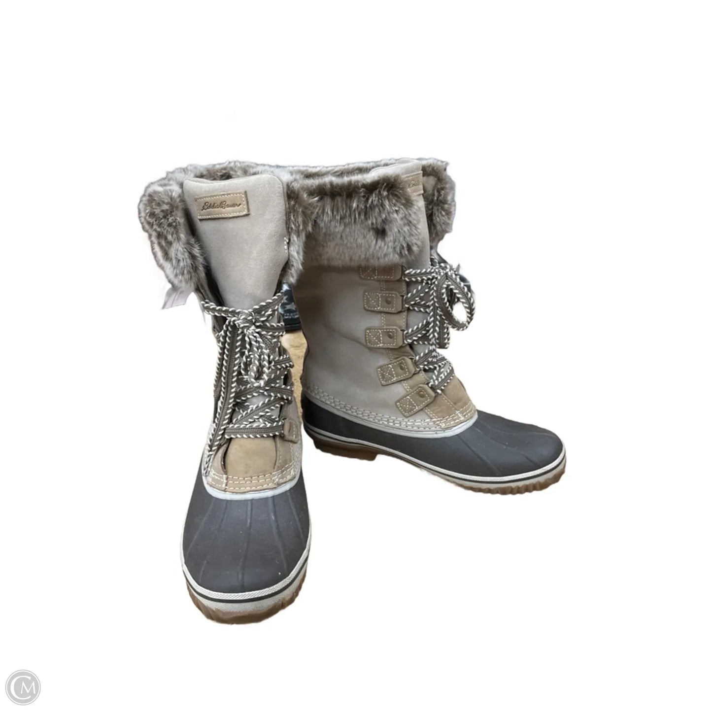 Boots Snow By Eddie Bauer In Brown & Tan, Size: 10