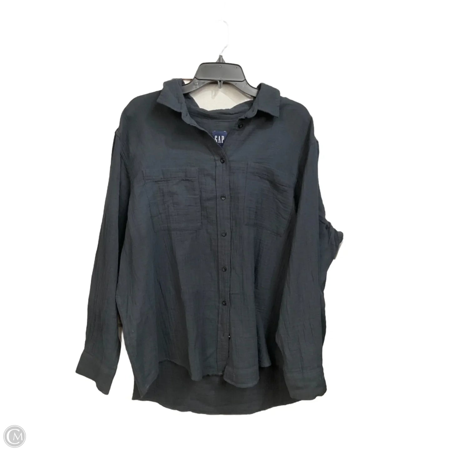 Blouse Long Sleeve By Gap In Black, Size: L