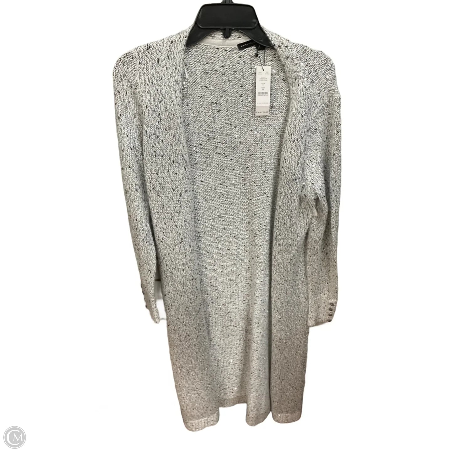 Cardigan By White House Black Market In Grey & White, Size: M