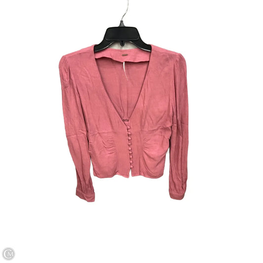 Blouse Long Sleeve By Free People In Pink, Size: Xs
