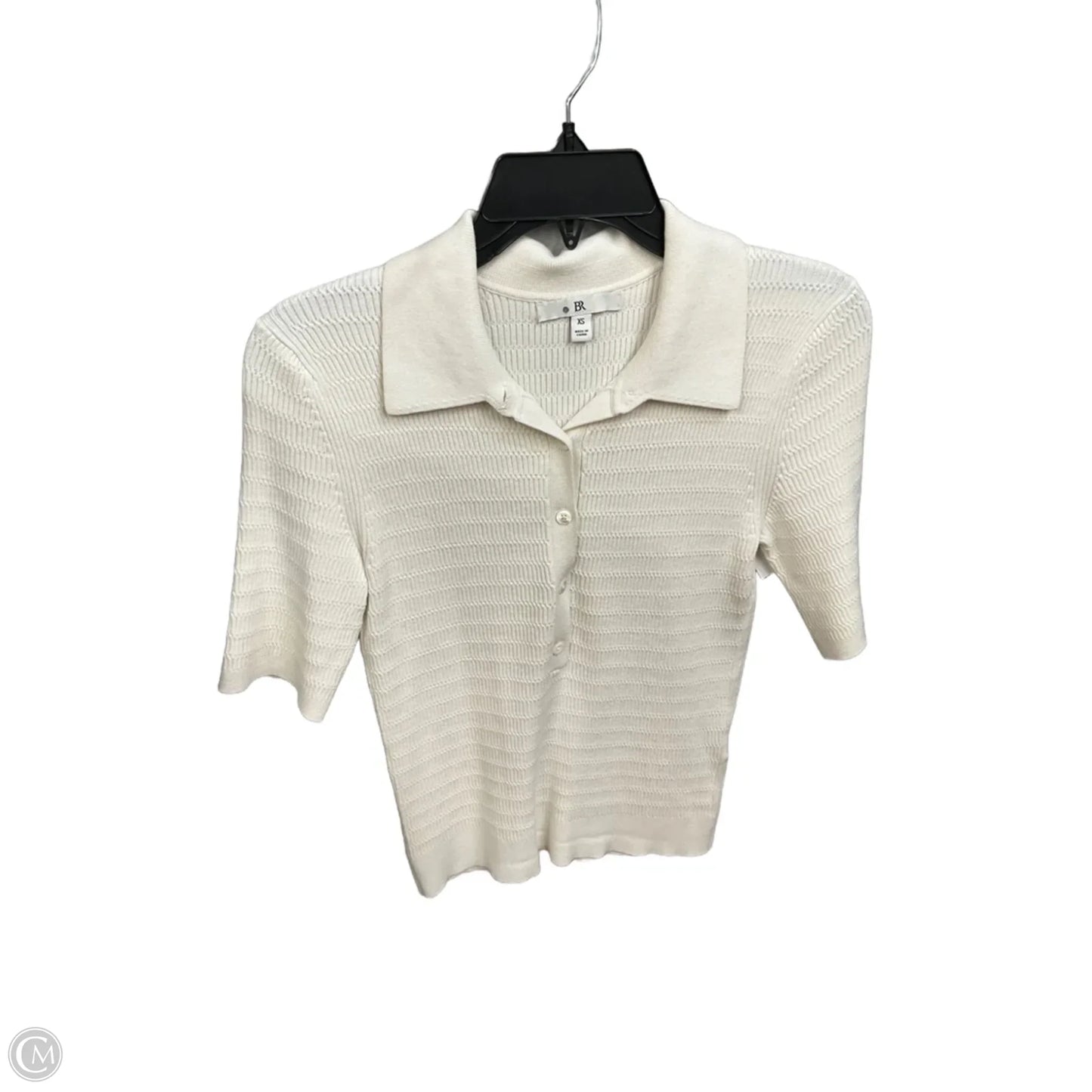 Top Short Sleeve By Banana Republic In Cream, Size: Xs
