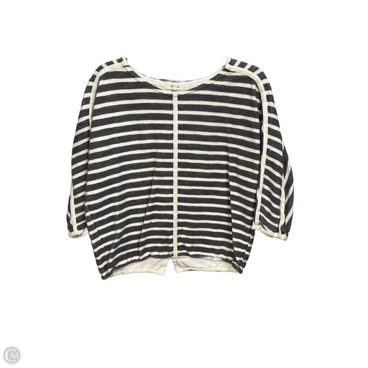 Top 3/4 Sleeve By Madewell In Grey & White, Size: M