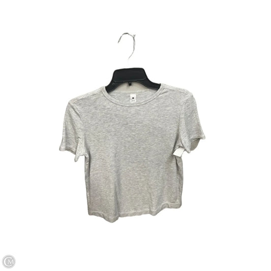 Athletic Top Short Sleeve By Yogalicious In Grey, Size: Xs