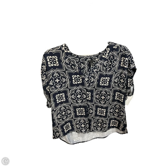 Top Sleeveless By Ann Taylor In Blue & White, Size: L