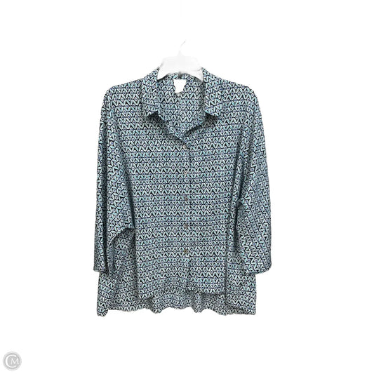 Blouse 3/4 Sleeve By Chicos In Multi-colored, Size: L