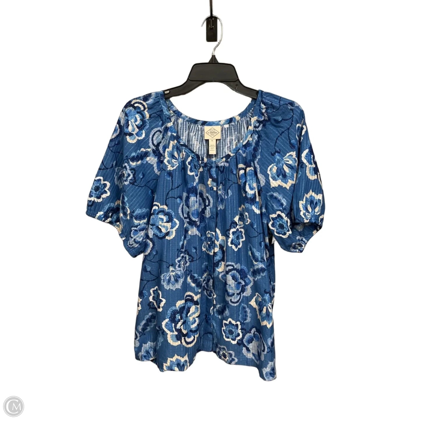 Blouse Short Sleeve By St Johns Bay In Floral Print, Size: Xl