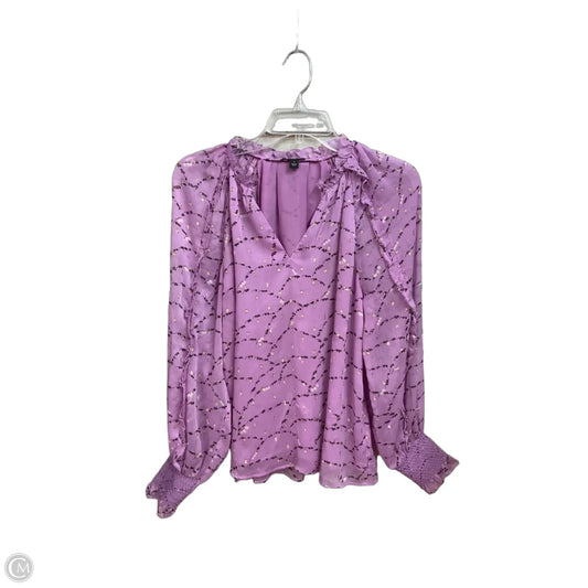 Blouse Long Sleeve By Ann Taylor In Purple, Size: S