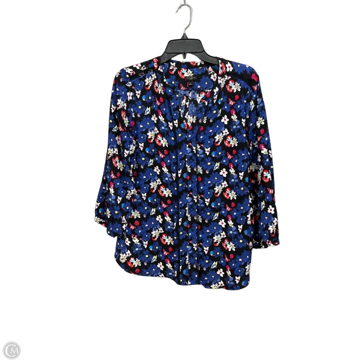 Blouse 3/4 Sleeve By Talbots In Floral Print, Size: Lp
