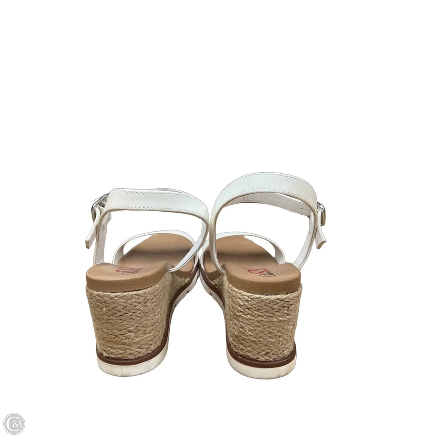 Sandals Heels Wedge By Clothes Mentor In White, Size: 9