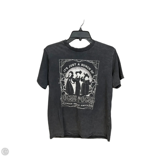 Top Short Sleeve By Disney In Grey, Size: M