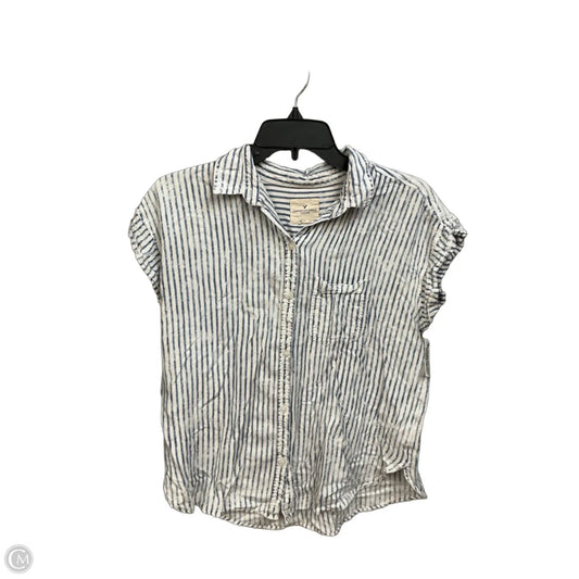 Top Short Sleeve By American Eagle In Striped Pattern, Size: M