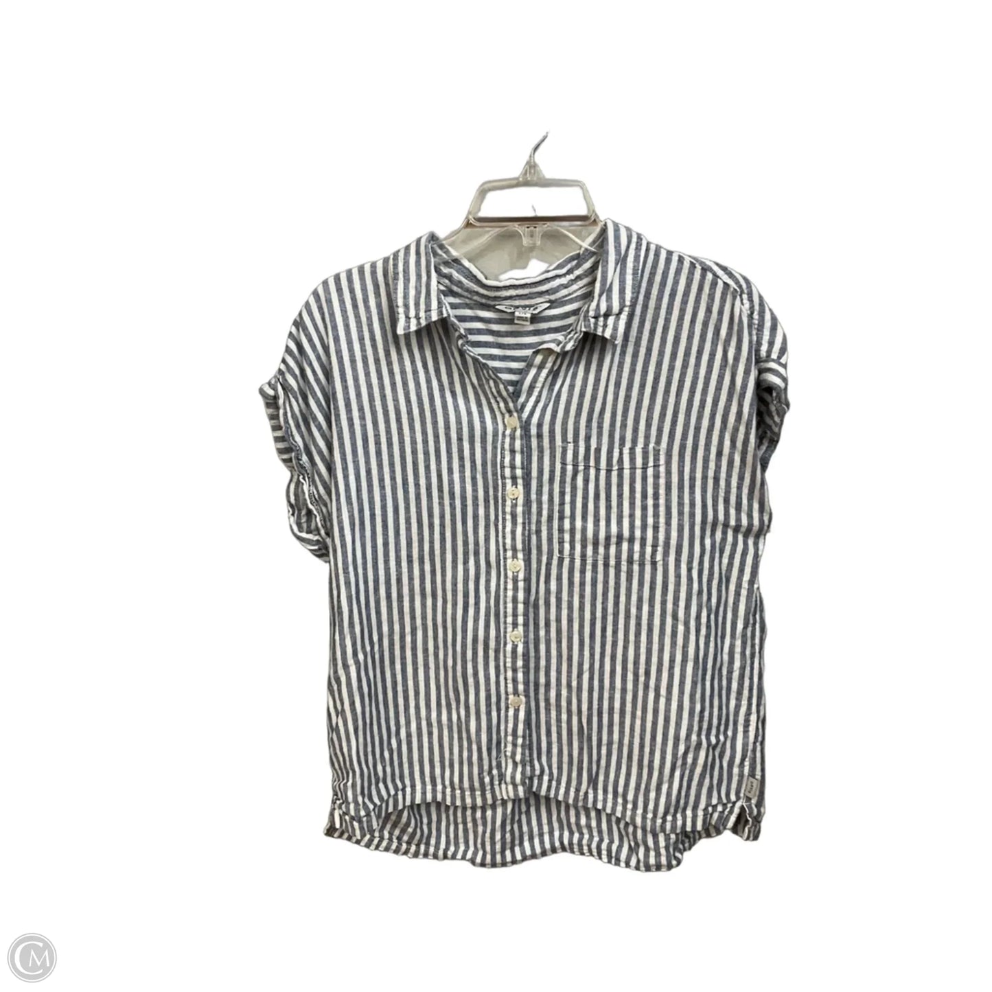 Top Short Sleeve By Orvis In Striped Pattern, Size: L