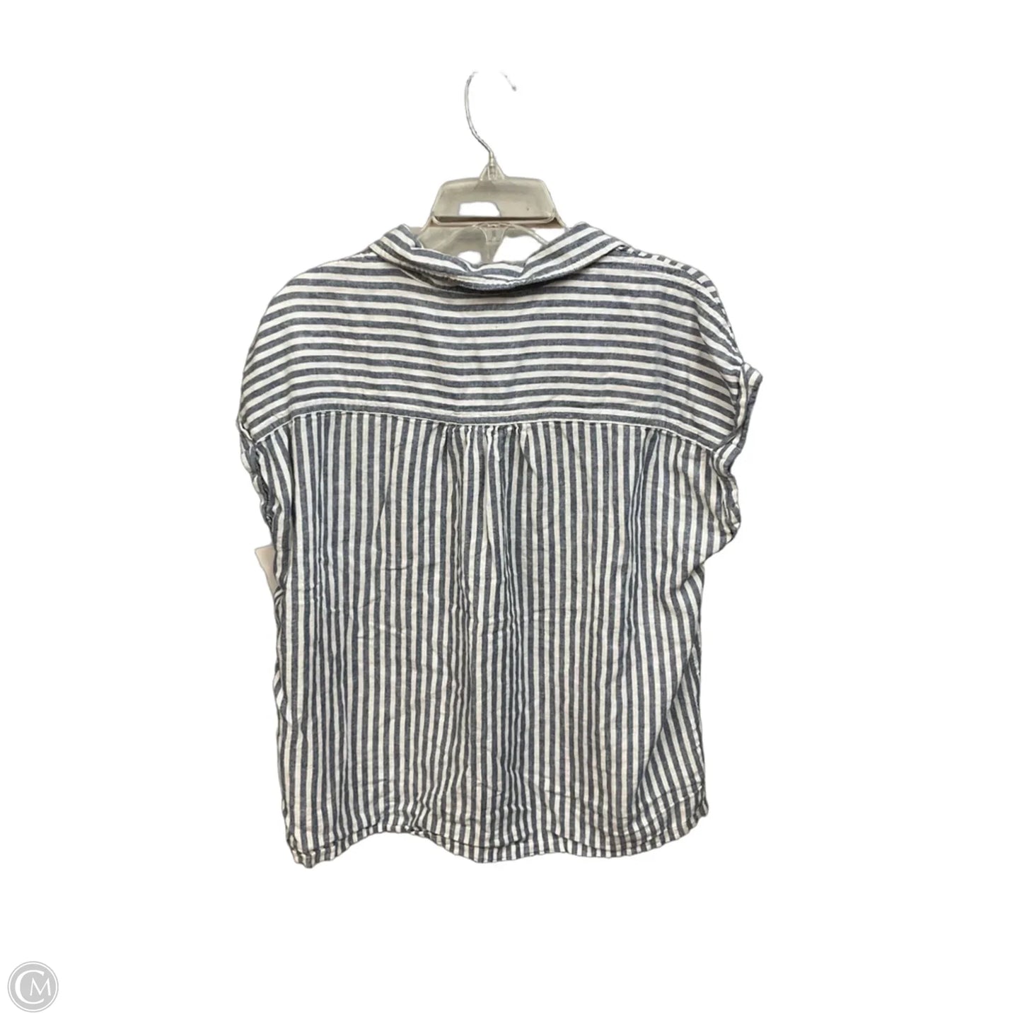 Top Short Sleeve By Orvis In Striped Pattern, Size: L