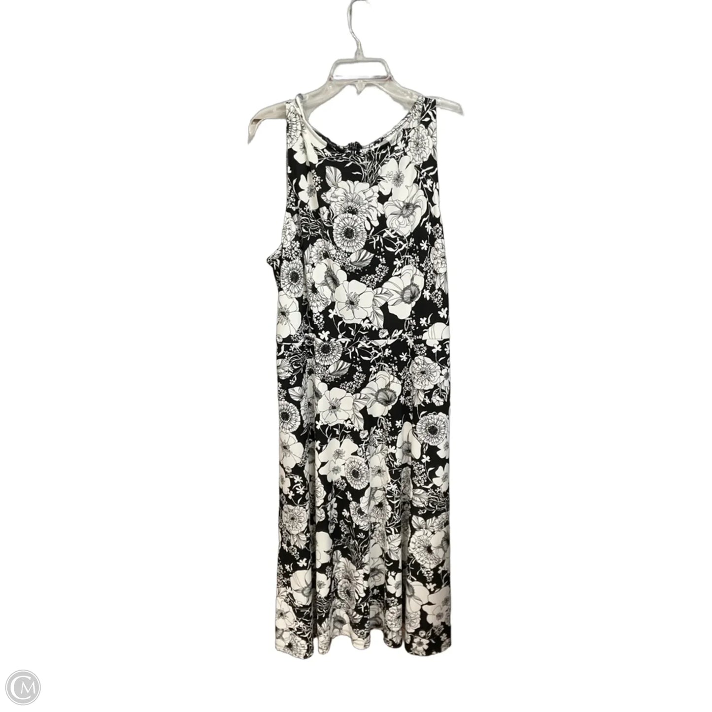 Dress Party Midi By Talbots In Black & White, Size: Xl