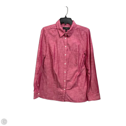 Blouse Long Sleeve By Banana Republic In Red, Size: M
