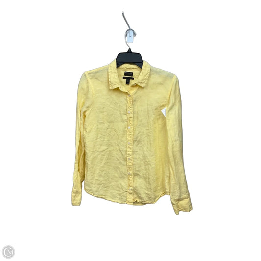 Blouse Long Sleeve By J. Crew In Yellow, Size: 8