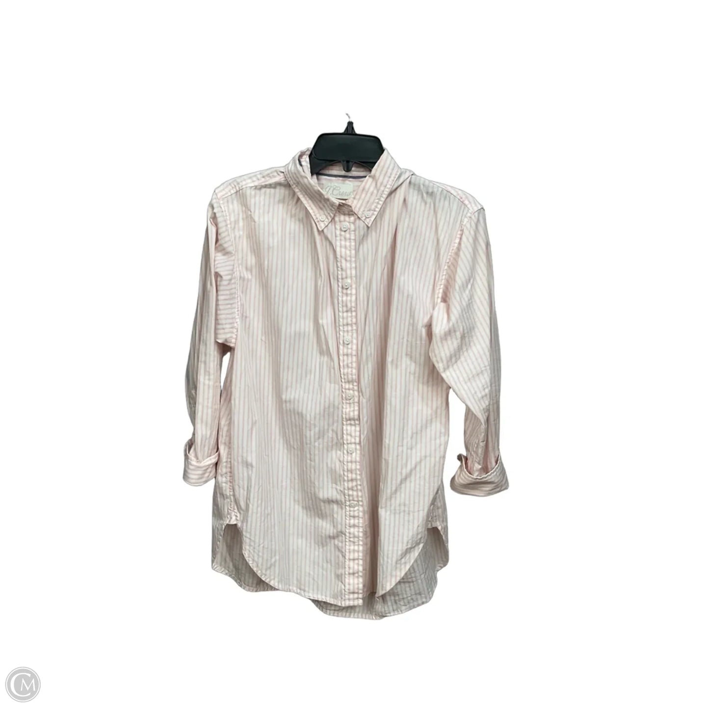 Blouse Long Sleeve By J. Crew In Striped Pattern, Size: M