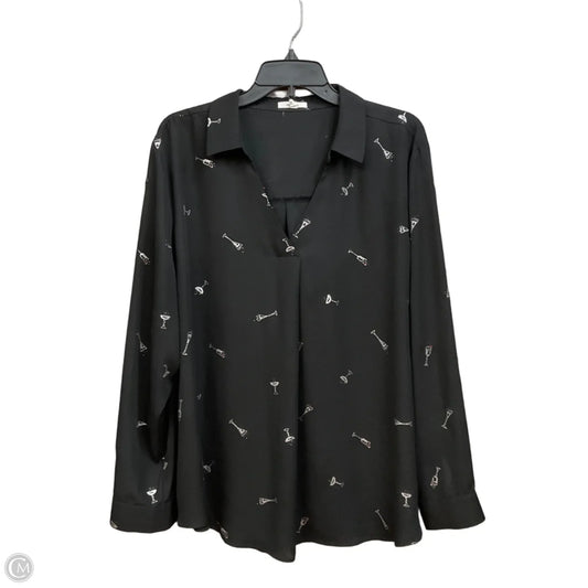 Blouse Long Sleeve By Maurices In Black, Size: 2x