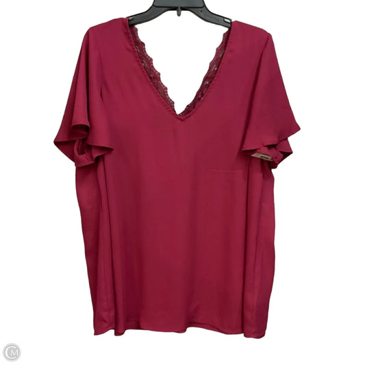Blouse Short Sleeve By Torrid In Maroon, Size: 2x