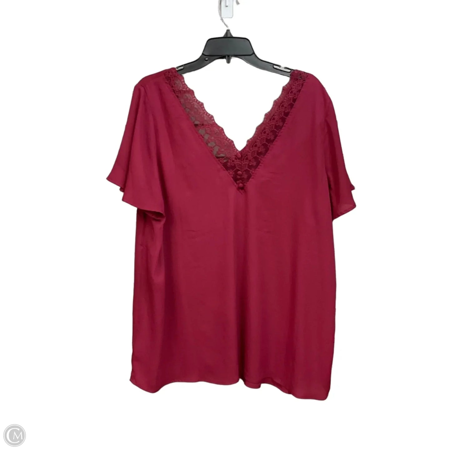 Blouse Short Sleeve By Torrid In Maroon, Size: 2x