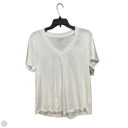 Top Short Sleeve Basic By Loft In White, Size: Xlp