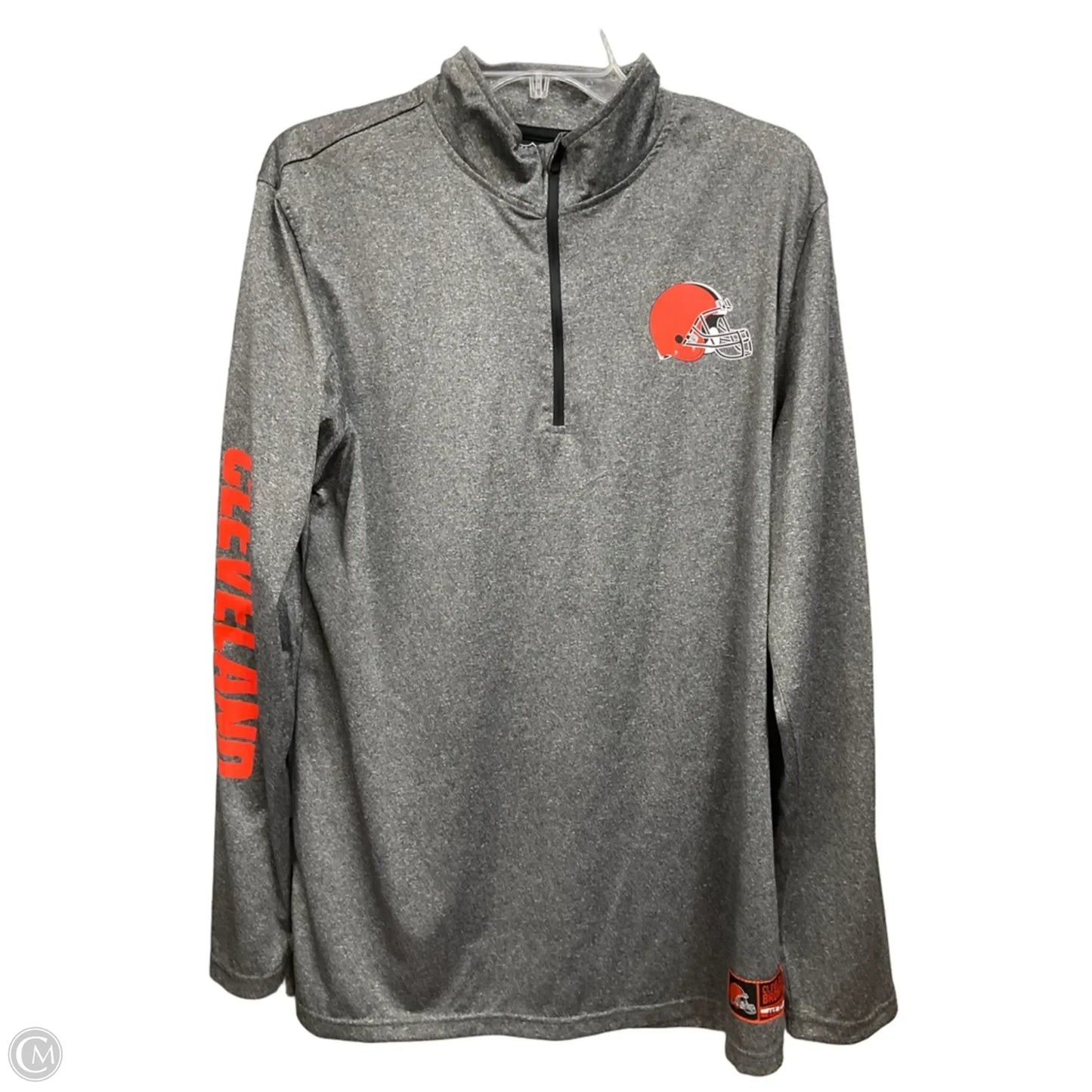 Athletic Top Long Sleeve Collar By Nfl In Grey, Size: L