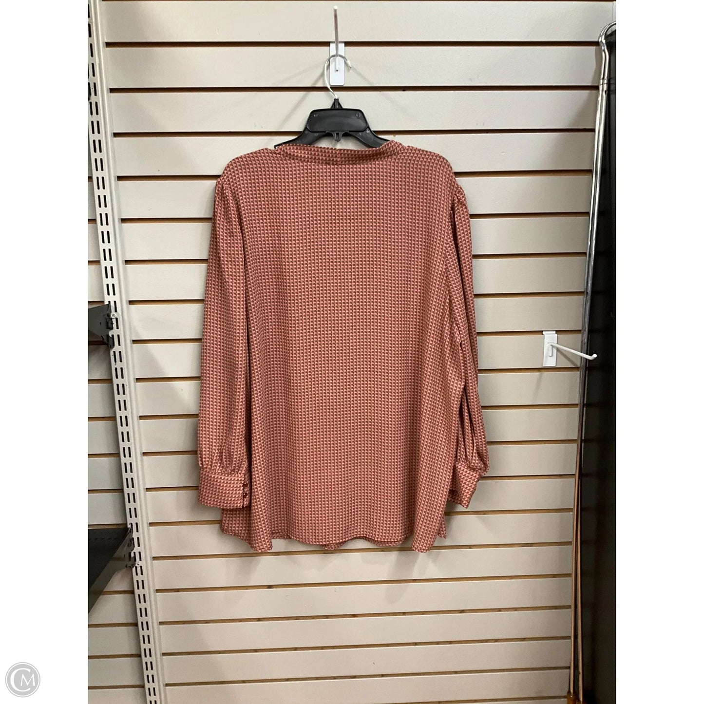 Blouse Long Sleeve By Adrianna Papell In Brown, Size: 2x