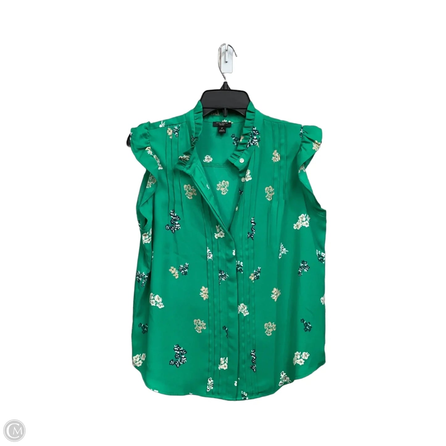 Blouse Sleeveless By Ann Taylor In Green, Size: Mp