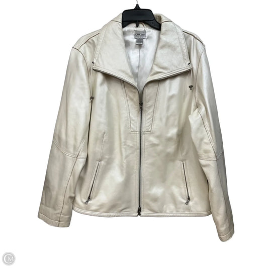 Jacket Leather By Chicos In White, Size: Xl
