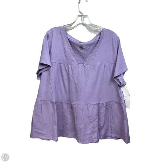 Top Short Sleeve By Sonoma In Purple, Size: Xxl
