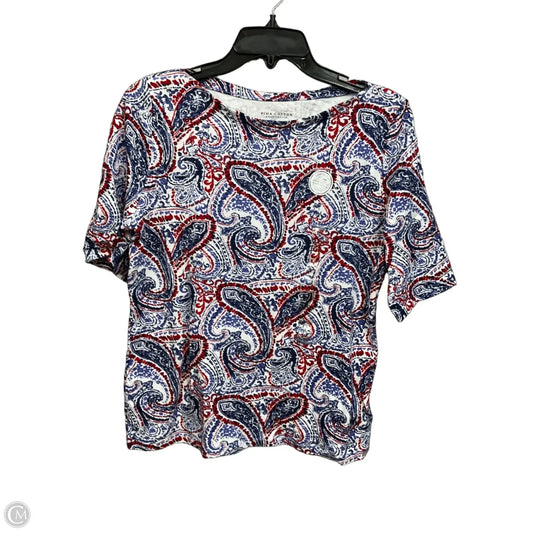 Top Short Sleeve By Charter Club In Multi-colored, Size: M