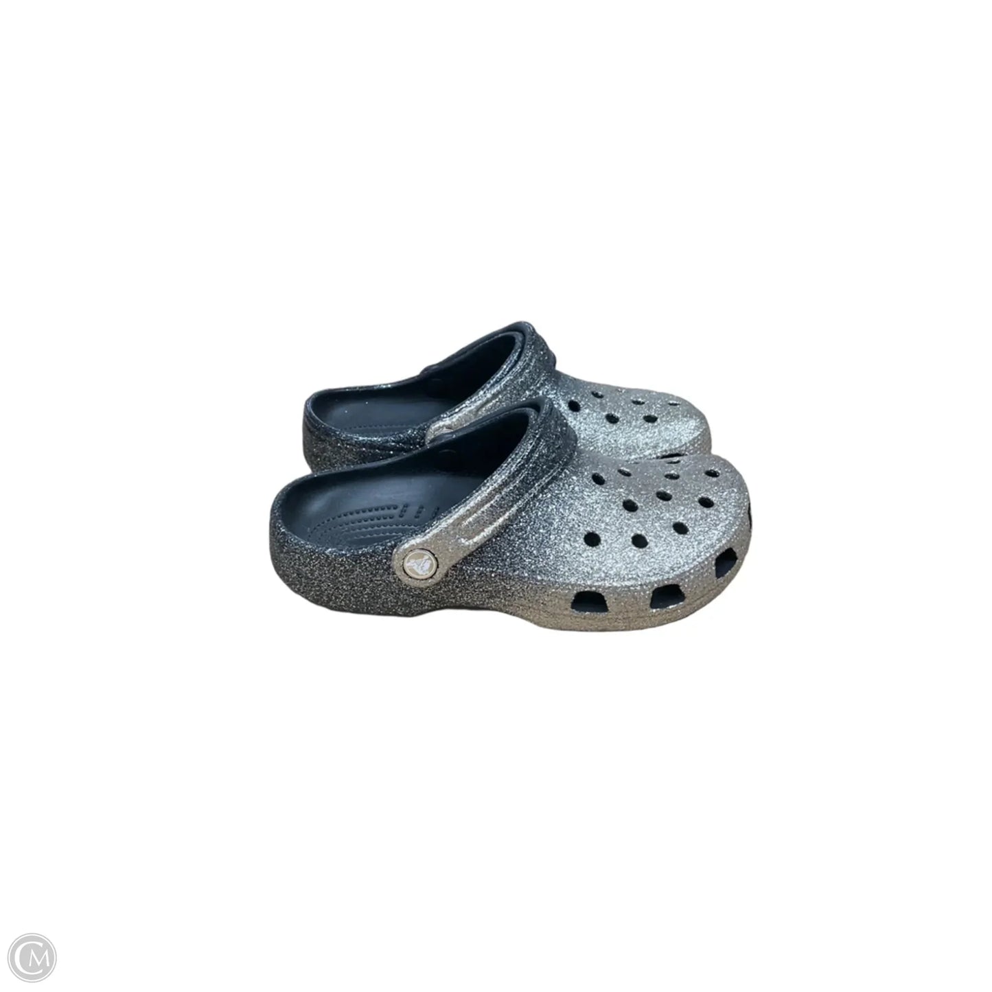 Sandals Flats By Crocs In Silver, Size: 7