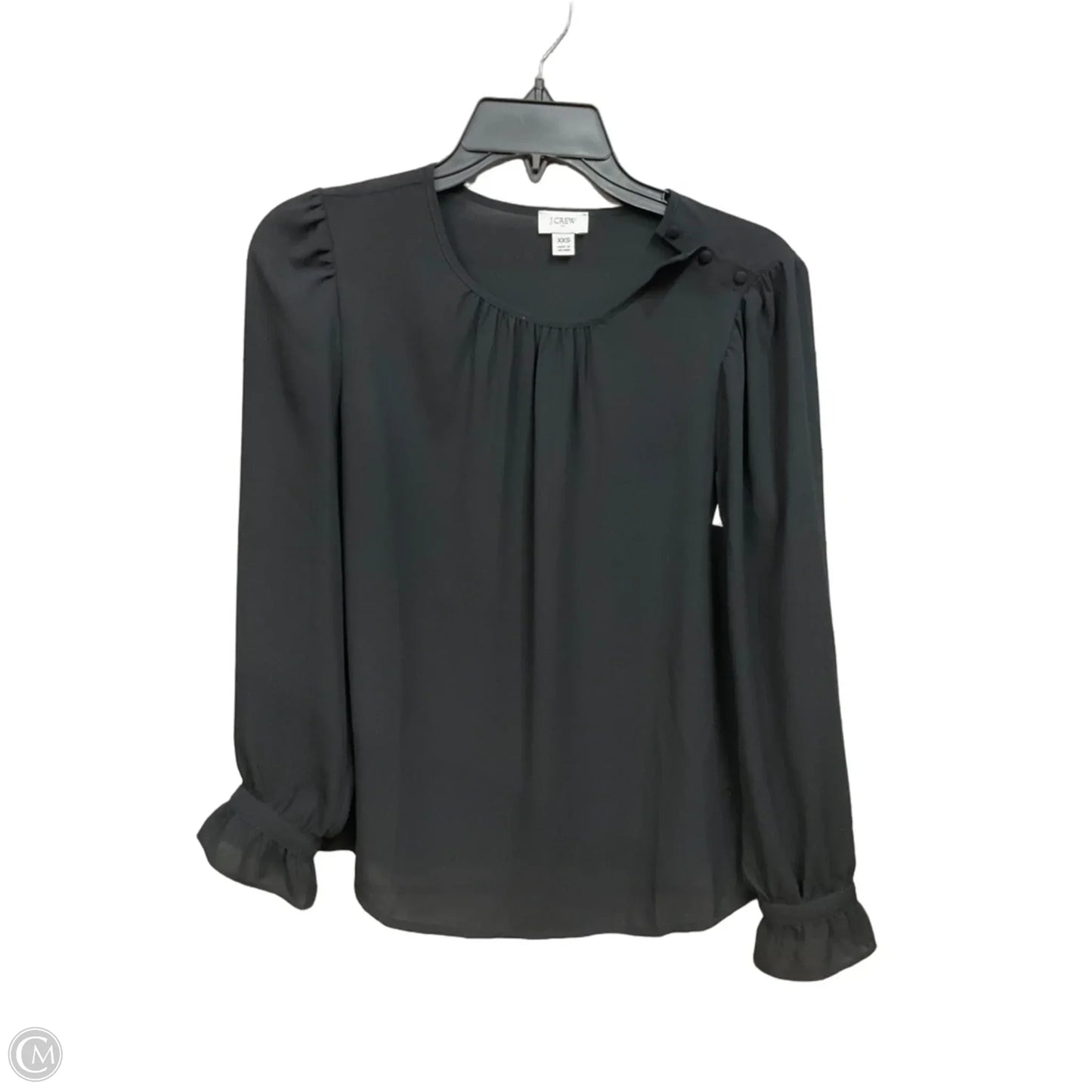 Blouse Long Sleeve By J. Crew In Black, Size: Xs