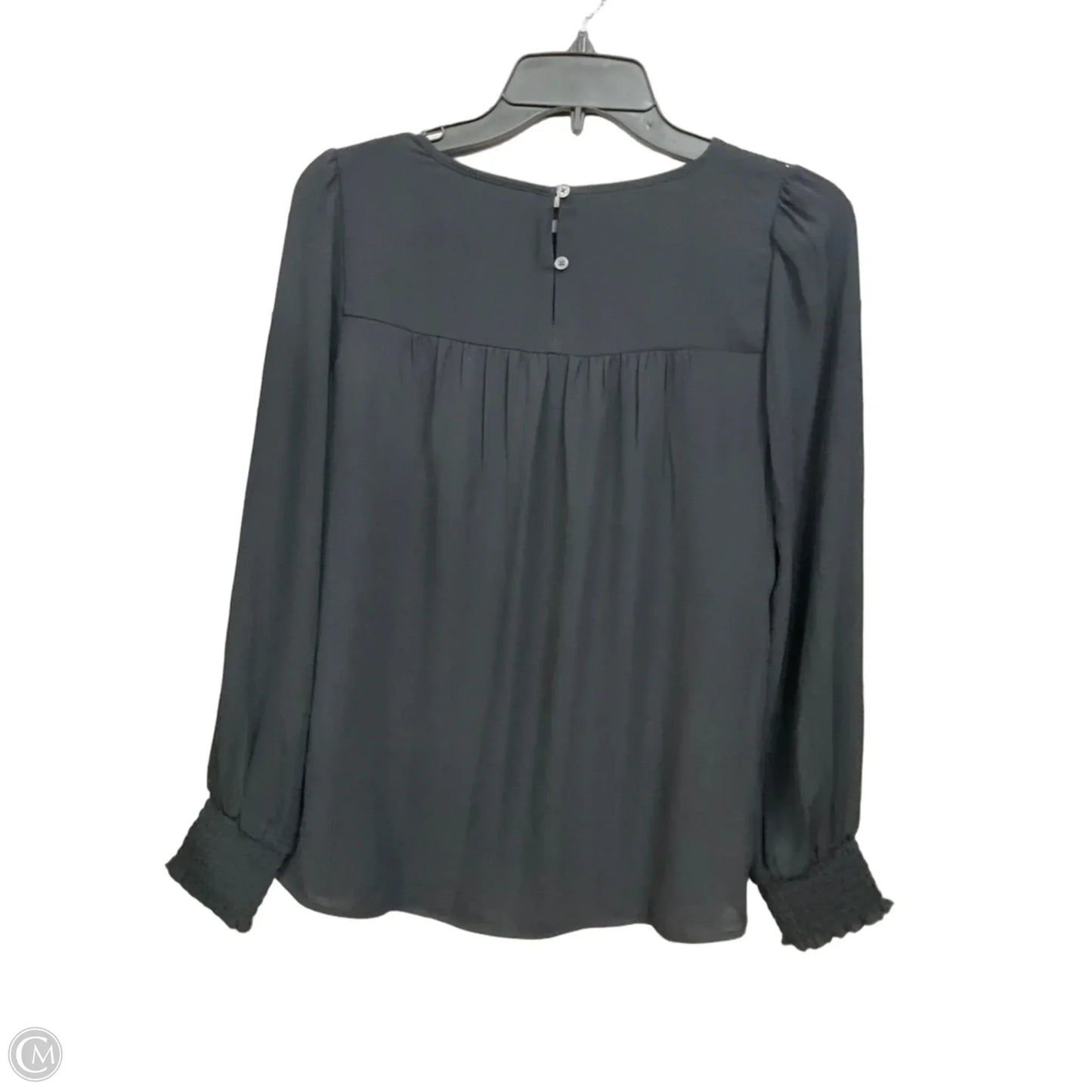 Blouse Long Sleeve By Loft In Black, Size: Xxs