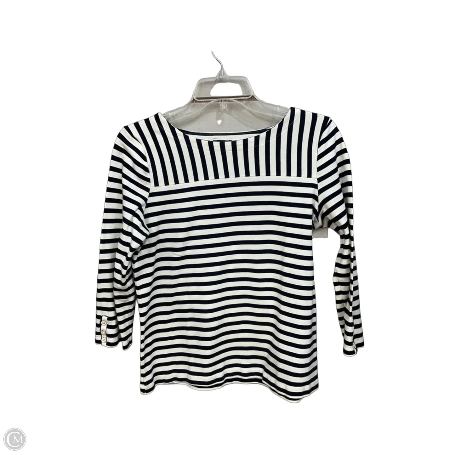 Top 3/4 Sleeve By Talbots In Striped Pattern, Size: M