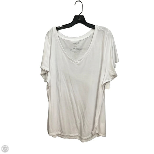 Top Short Sleeve Basic By Torrid In White, Size: 4x
