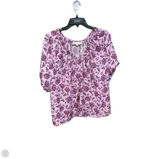 Top Short Sleeve By Loft In Purple, Size: Xl