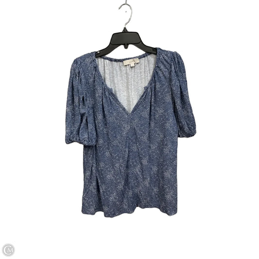Top Short Sleeve By Loft In Blue, Size: Xl