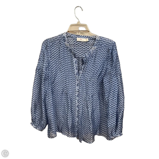 Blouse Long Sleeve By Vineyard Vines In Blue, Size: S
