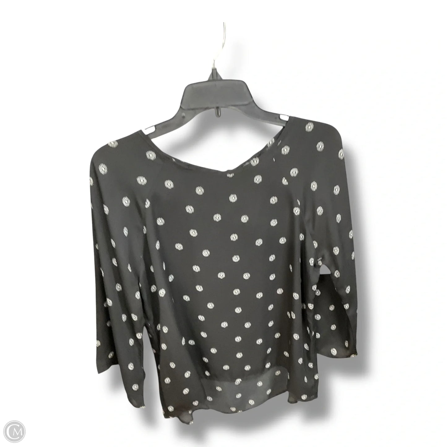 Blouse 3/4 Sleeve By Paparazzi In Black & White, Size: M
