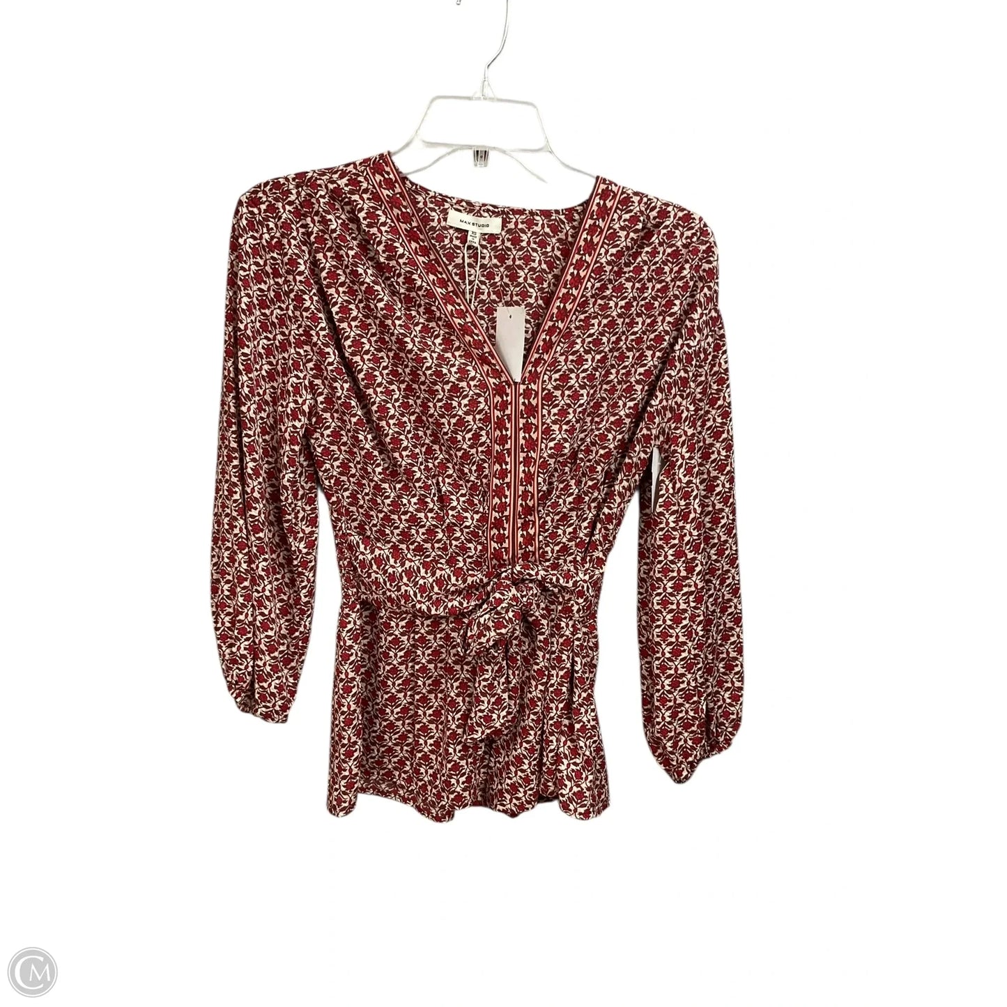 Top Long Sleeve By Max Studio In Red, Size: Xs