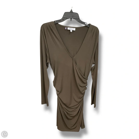 Dress Casual Midi By Jennifer Lopez In Brown, Size: Xl