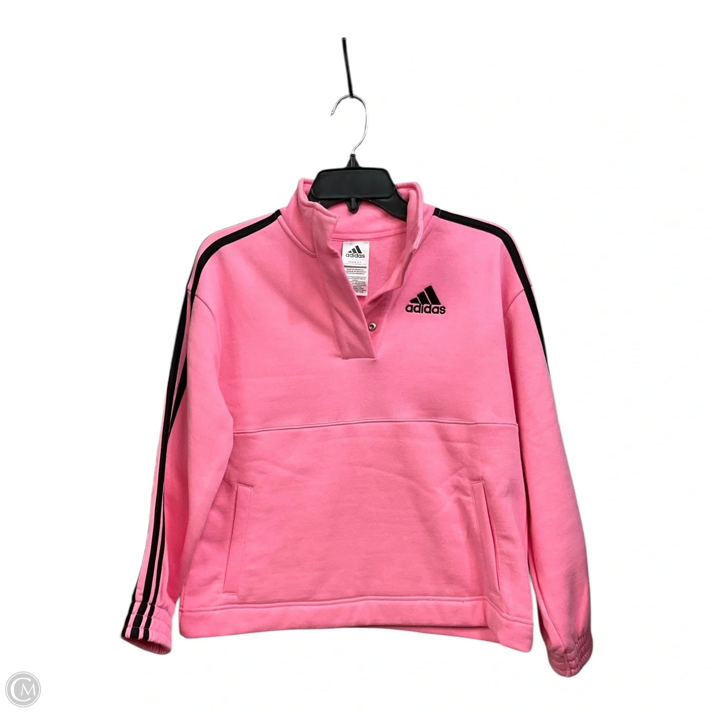 Athletic Sweatshirt Collar By Adidas In Pink, Size: Xl
