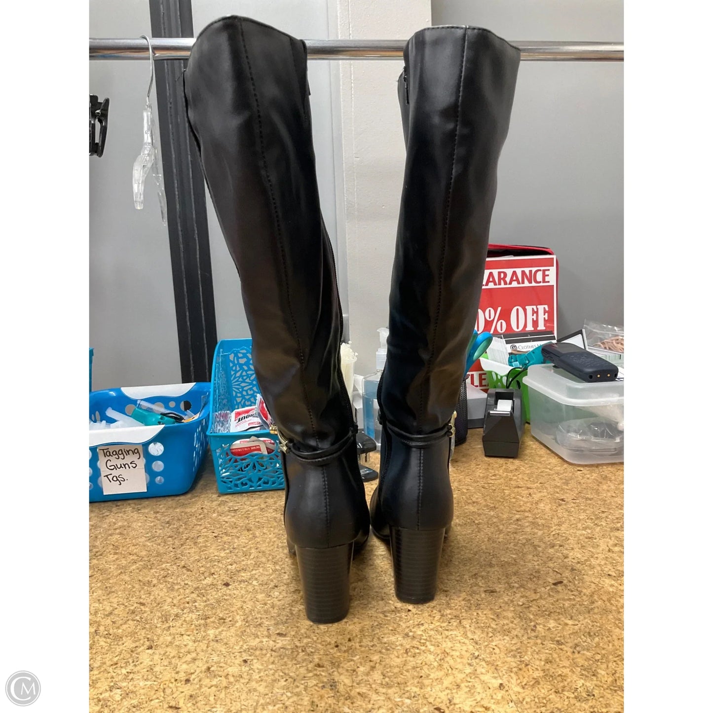 Boots Knee Heels By Franco Sarto In Black, Size: 8