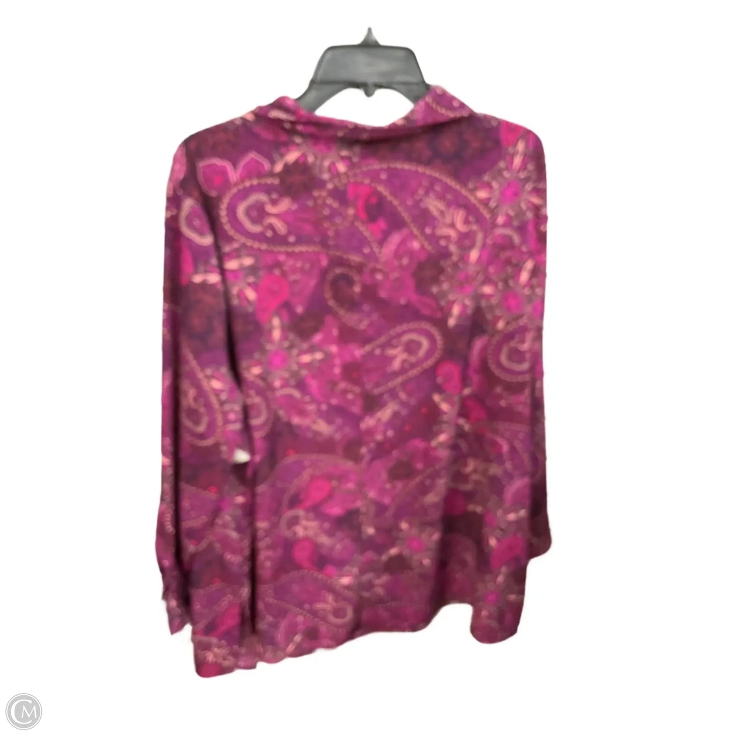 Blouse Long Sleeve By Catherines In Purple, Size: 2x