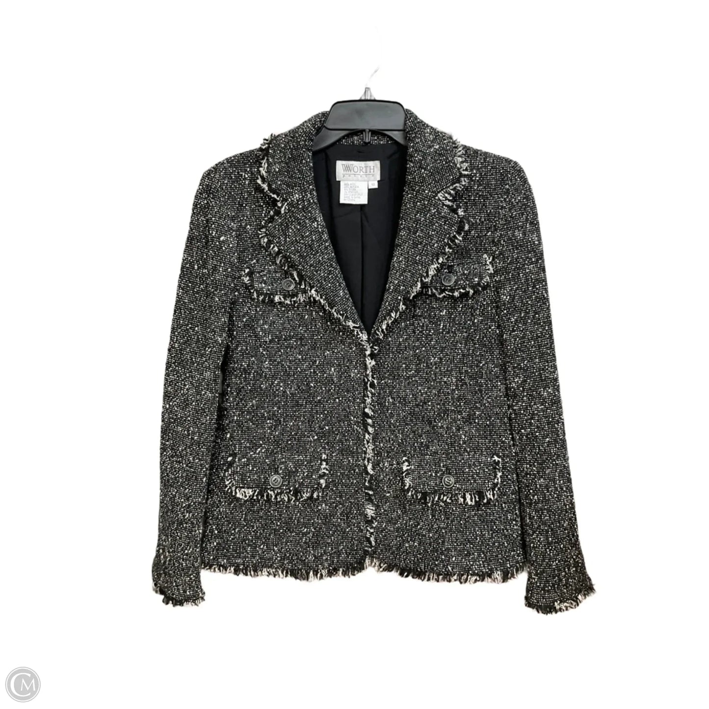 Blazer By Clothes Mentor In Black & White, Size: M