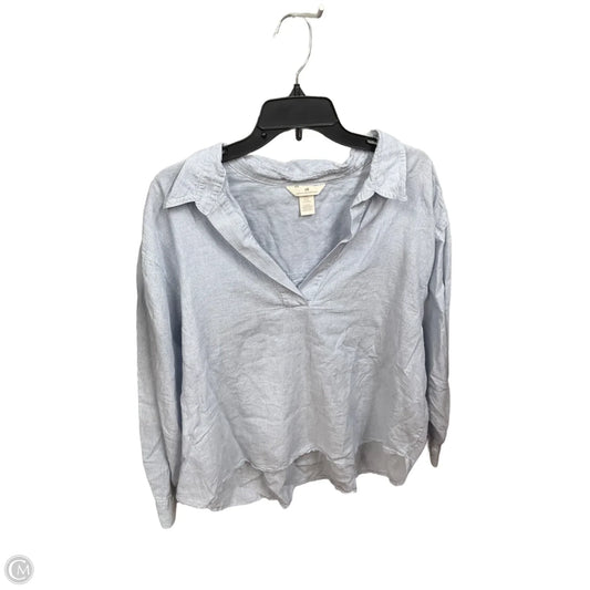 Top Long Sleeve By H&m In Blue & White, Size: Xl