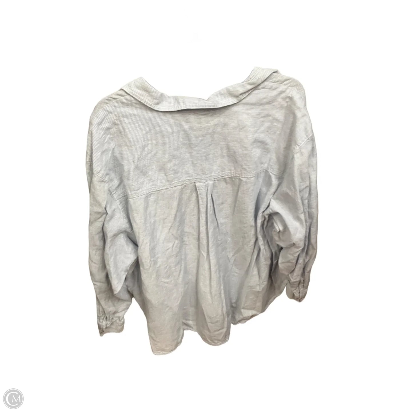 Top Long Sleeve By H&m In Blue & White, Size: Xl